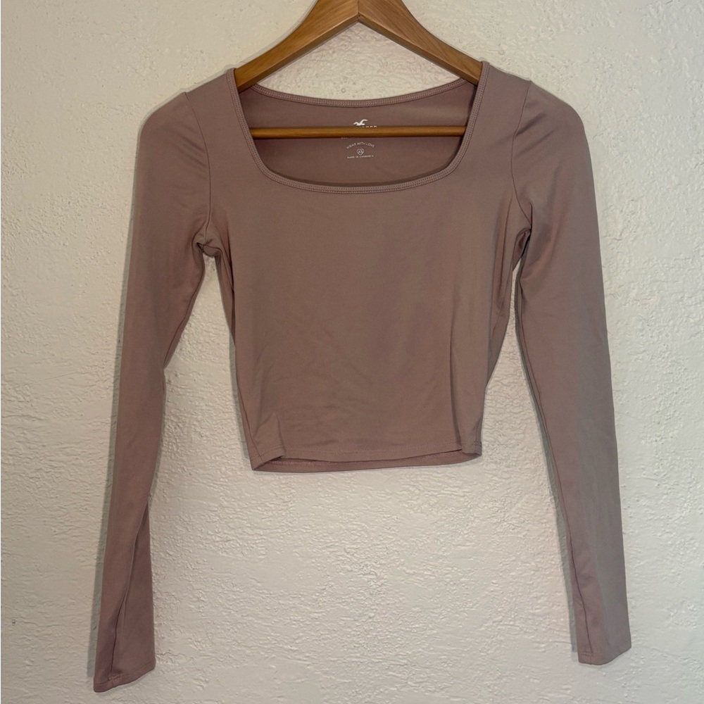 Hollister Mauve Long Sleeve Square Neck Bodysuit